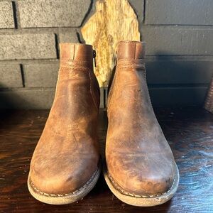 Clarks ankle booties with a heel